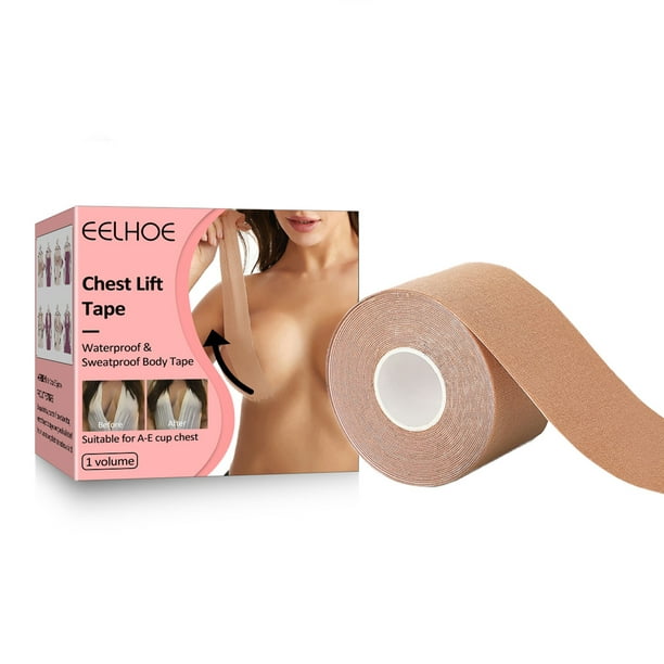 Boob Tape, 5cmx5m Waterproof Easy Cutting Bootytape Wide Application Chest  Support for Sports