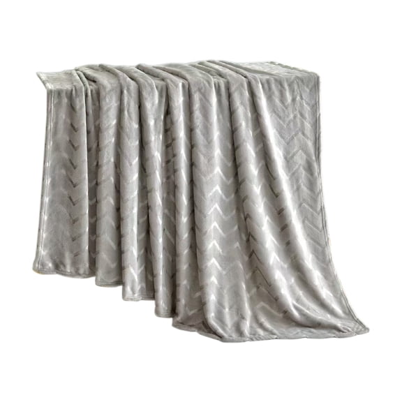 100x150cm Soft Fleece Throw Blanket - Chevron Pattern Sofa Bed Blanket, Cozy Warm Plush Blanket for Living Room Bedroom (All-Season Decor)