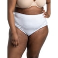 thumbnail image 3 of Fit for Me Women's Plus Size White Brief Underwear, 6 Pack, Sizes 9-13, 3 of 11