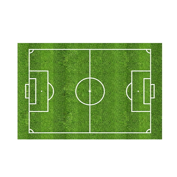 Football Field Area Rug 40x60cm Green Non TPR Backing Sports Theme Carpet for Playroom Bedroom Game Room