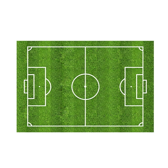 Football Field Design Carpet for Sports Enthusiasts Game Room and Kids Play Area Non- Soft Rug Ideal