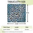 thumbnail image 2 of Blue Leopard Print Square Fitted Tablecloth with Elastic Edge,Square Table Cover,Washable Elastic Table Cover for Home Kitchen Party Decor 34"x34", 2 of 6