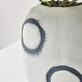 thumbnail image 6 of Elara Contemporary Matte White and Navy Oval Opening Tabletop Vase - Round Small, 6 of 8