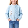 thumbnail image 2 of StSilkitty Girls Casual Cardigan Sweater Cute Printed Long Sleeve Crewneck Sweaters Lightweight Soft Comfy Pullover Tops, 2 of 8