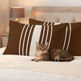 thumbnail image 3 of Brown Beige Striped Outdoor Waterproof Pillow Covers, Modern Farmhouse Retro Lines Decorative Rectangle Throw Pillowcase Sofa Cushion Sham for Patio/Couch/Chair, 20"x12" 2 Pack, 3 of 8
