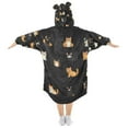 thumbnail image 2 of FORMRS Wearable Blanket Hoodie with Sleeves for Kids Cozy Flannel Sweatshirt, Pixel Cat, 2 of 7
