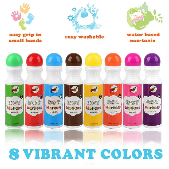Vaci Glass Washable Markers, Fine Point, Assorted Colors, 10 Count, 8 Pack