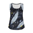 thumbnail image 4 of UPPADA Camisoles Mignonnes pour Femmes Tendance Col Rond à Fleurs Hauts d'Été Sans Manches Blouses Chic Décontracté Débardeurs Graphiques Noir,2TG, 4 of 5