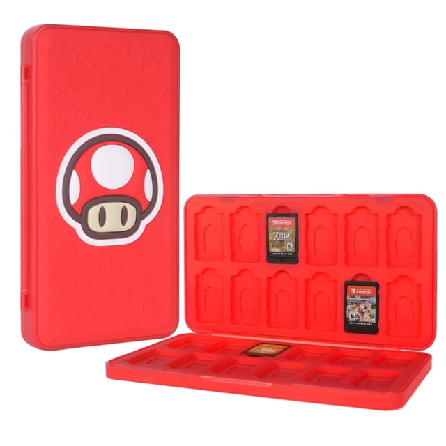 Game Card Case for Switch/SD Cards, Storage 24 Switch Game Cards Portable Holder Pretty Cute Hard Shell with Magnetic Closure