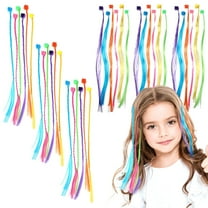36 Pack Colored Hair Extensions for Kids, Colorful Hair Accessories for Girls, Clip in Colored Hair Extensions Girls, Hair Extensions Rainbow Hair Color Hair Extensions for Girls Ponytails