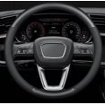 thumbnail image 1 of Funda de volante de microfibra de cuero, universal, 38 cm, antideslizante, transpirable, suave y duradera, accesorio para coche (negro), 1 of 5