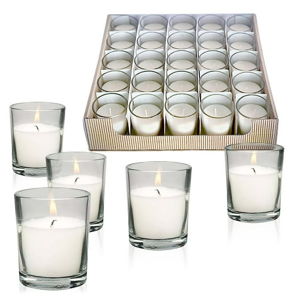 Votive Candle 10hr with Glass Holder - Box of 25 White