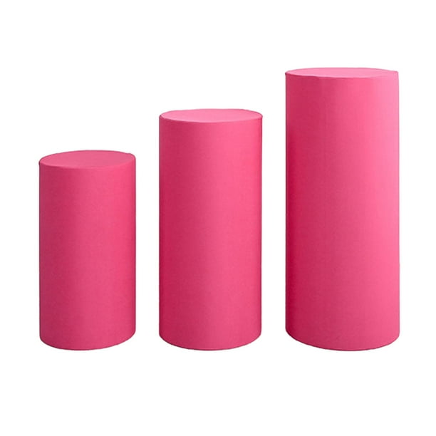 3x Cubiertas para pedestal de cilindro Cubiertas para pedestal de cilindro Cubiertas para pedestal de cilindro Rosa roja