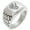 Silver, variant on Stainless Steel Ferocious Bear Claw Geometric Pattern Step-Down Biker Style Polished Ring