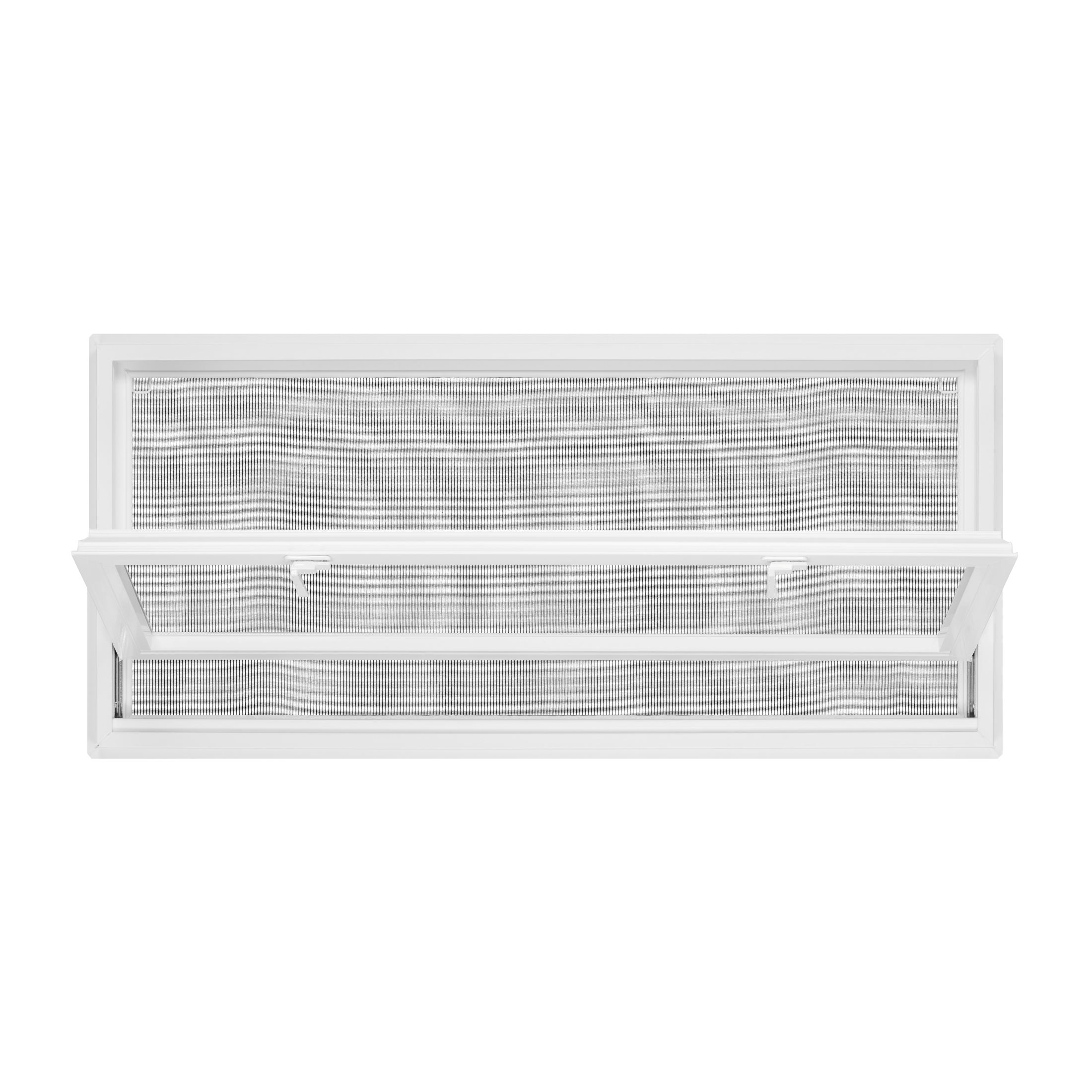 46 in. x 20 in. White Vinyl Double-Pane Insulated Hopper Window with Screen