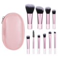 thumbnail image 1 of Juego de brochas de maquillaje Euphhonycs, 10 unidades, bolsa de viaje rosa, 1 of 7