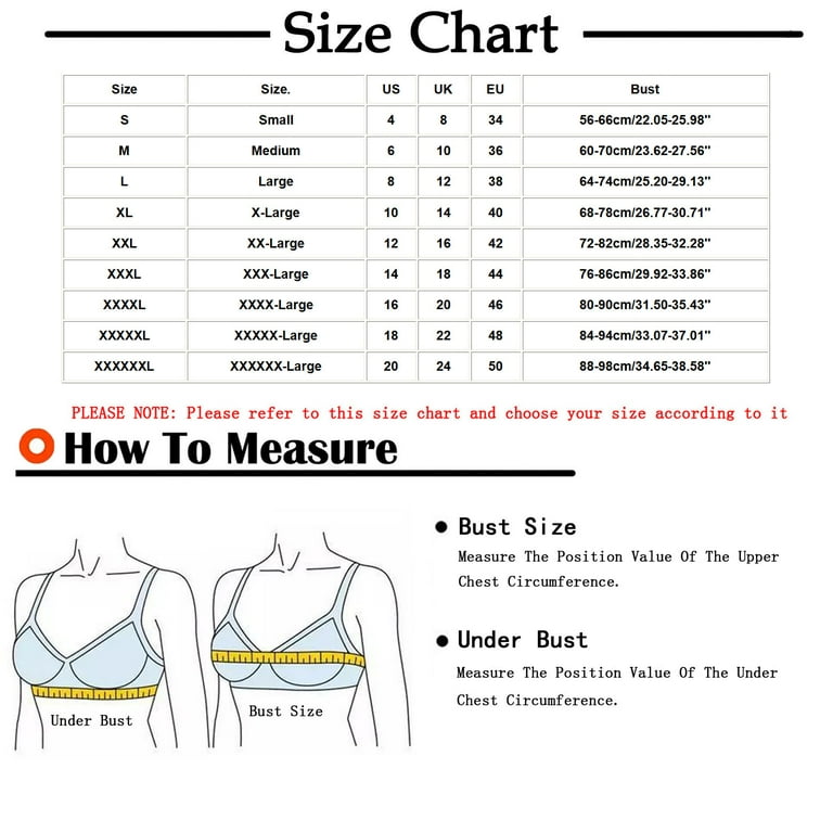 Bra Cup Sizes Chart