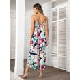 thumbnail image 2 of CALIPESSA Womens Summer Floral Print Wide Leg Strapless Casual Jumpsuits For Women, 2 of 5