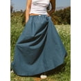 thumbnail image 4 of Aojekbee Women's Long Skirts Plaid Elastic Waist A-line Skirts Spring Summer Casual Skirts Streetwear, 4 of 10