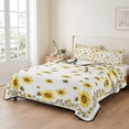 thumbnail image 2 of King Quilt Set 96''x106'', Sunflower Bees Lightweight Bedspread Coverlet Set with 2 Pillow Shams, Spring Summer Farmhouse Floral Watercolor Breathable All Season Quilt Bedding for Bedroom/Guest Room, 2 of 9