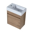 thumbnail image 6 of Topcobe Bathroom Vanity Set, Wall Mounted Cabinet with Top for Bathroom, 18x10 in, Imitative Oak, 6 of 7