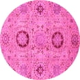 thumbnail image 1 of Ahgly Company Indoor Round Abstract Pink Modern Area Rugs, 3' Round, 1 of 4