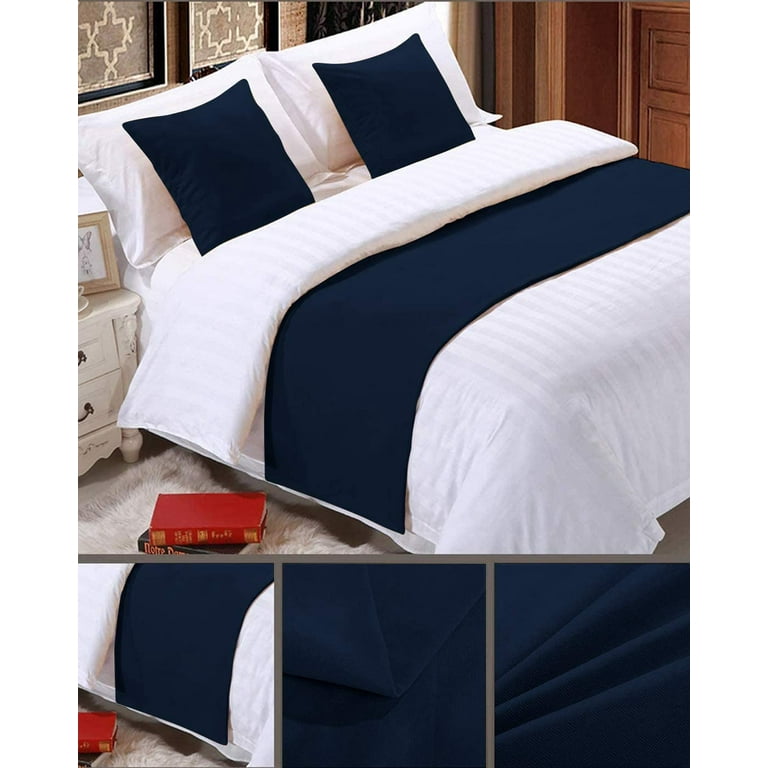 100% Egiziano Raso di Cotone a Righe 250 Thread Count Copripiumino (Doppio 200 Centimetri x 200cm, Bianco