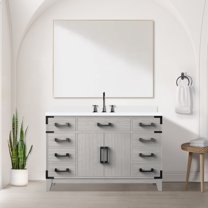 Laurel 48 in W x 22 in D White Oak Single Bath Vanity, Cultured Marble Top, and Faucet Set