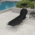 thumbnail image 6 of Outdoor Foldable Sun Chaise Lounger with Canopy, 74 Inch Steel, Black, 6 of 6