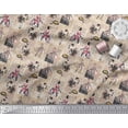 thumbnail image 3 of Soimoi Brown Cotton Voile Fabric Brush Stroke & Women Modern Style Print Fabric by the Yard 56 Inch Wide, 3 of 3