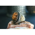 thumbnail image 4 of Roarsilver Sterling Silver Ring, Tiger Eye Stone, Handmade 925k Silver, Gift For Him and Her | 13, 4 of 5