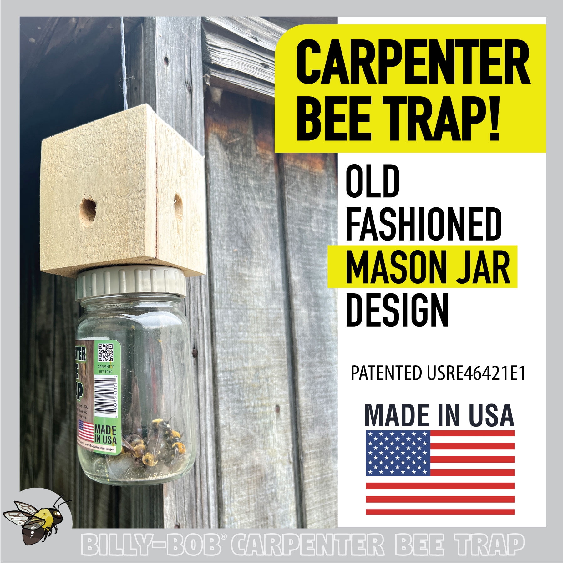 4 pack Carpenter Bee Trap- Hanging Outdoor Trap