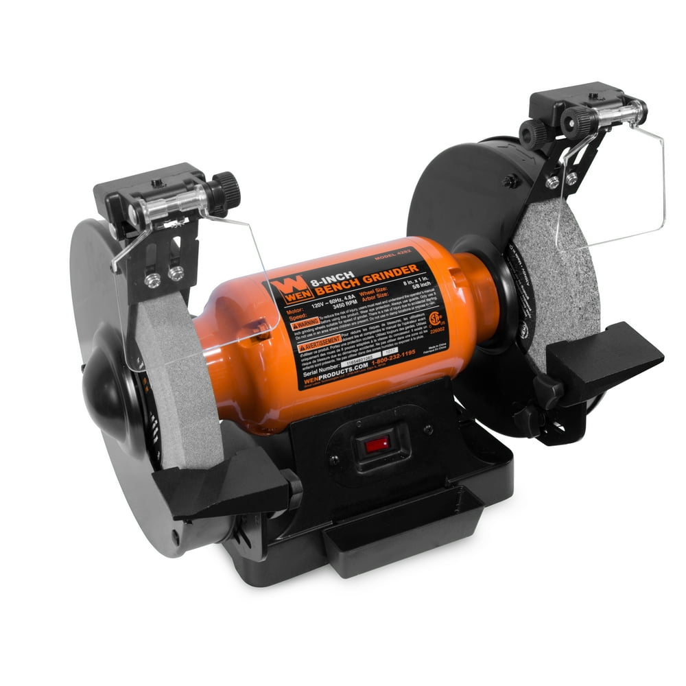WEN 4.8Amp 8Inch Bench Grinder with Led Work Lights and Quenching