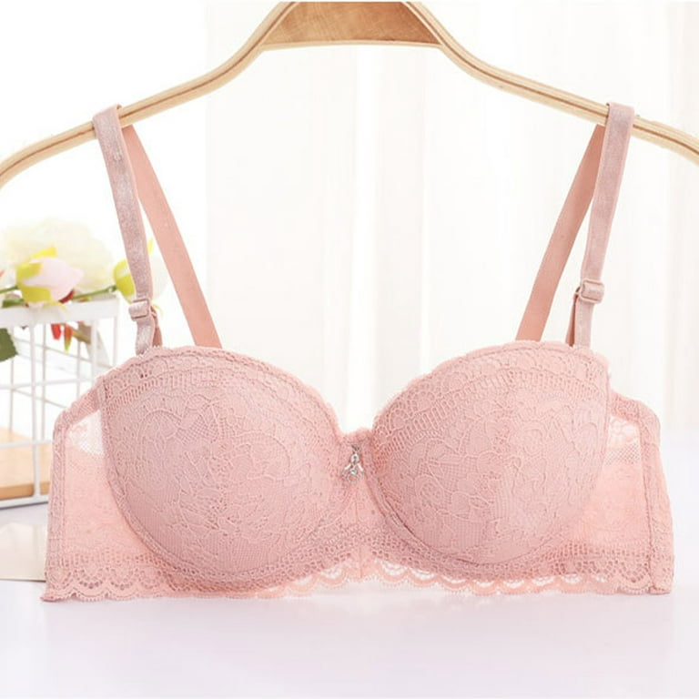 Solid Underwire Bra Clearance QIPOPIQ Women's Sexy Thin Lace Bra Adjusted  Type Cross Border Foreign Trade Bra