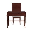 thumbnail image 6 of Linon Morton 2-Piece Vanity Set with Flip-Top Mirror and Upholstered Stool, Walnut/Beige, 6 of 20