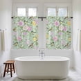 thumbnail image 4 of Sage Green Spring Floral Kitchen Curtain for Berdoom Living Room Cafe 45" Length, Elegant Farmhouse Flowers Birds Watercolor Tiers Curtains Light Filtering Drapes Window Treatment 2 Panels 52"Wx45"L, 4 of 8