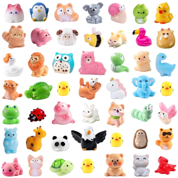 Minifiguras de animales de resina DIYDEC, 50 unidades, para manualidades y decoración