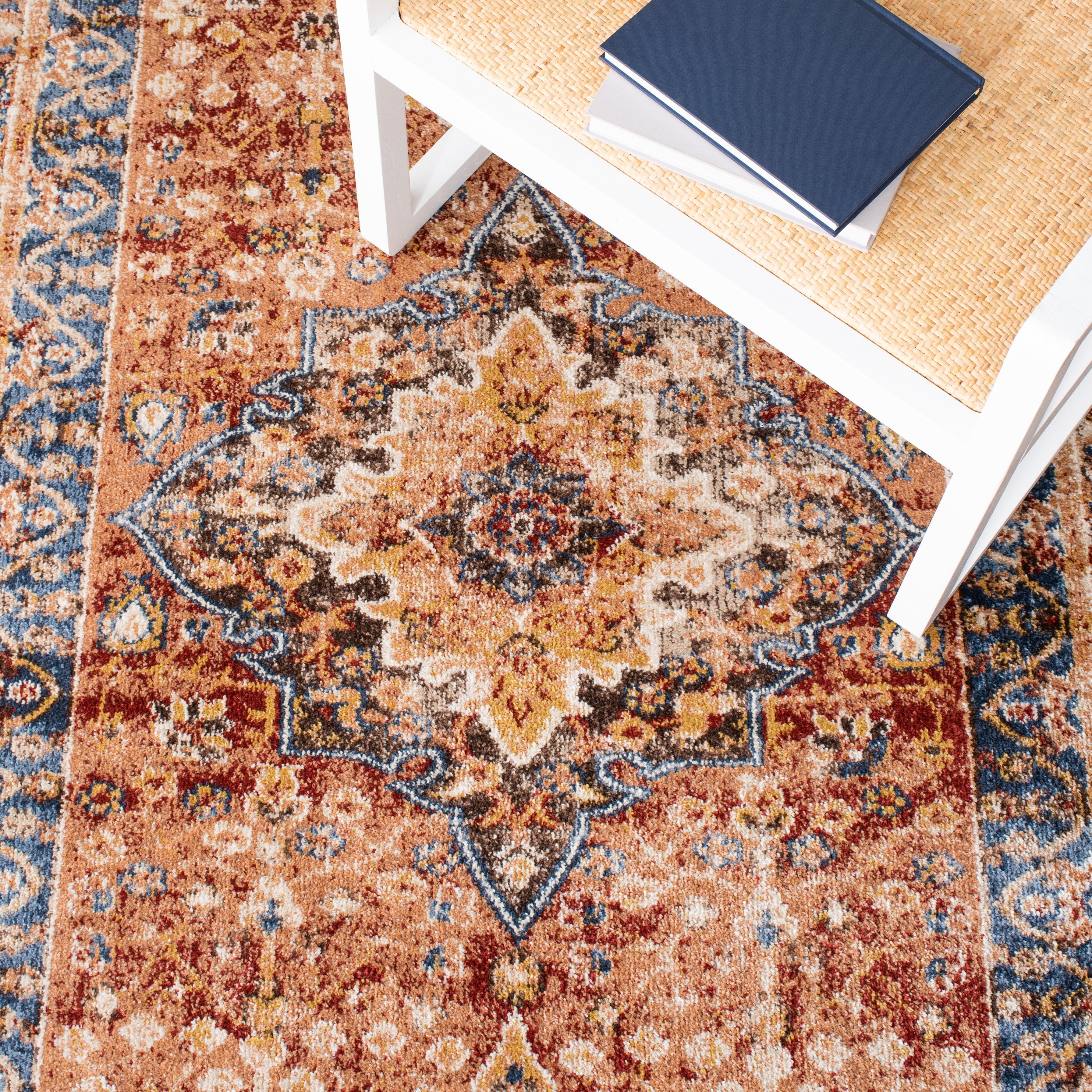 SAFAVIEH Bijar Rhona Oriental Area Rug, Rust/Brown, 6'7" x 6'7" Round