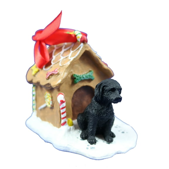 Conversation Concepts Black Labradoodle Ginger Bread House Christmas Ornament