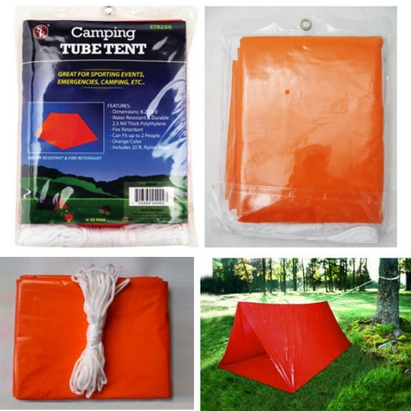 2 Pack Outdoor Emergency Tube Tent Camping Survival Shelter Lightweight Compact