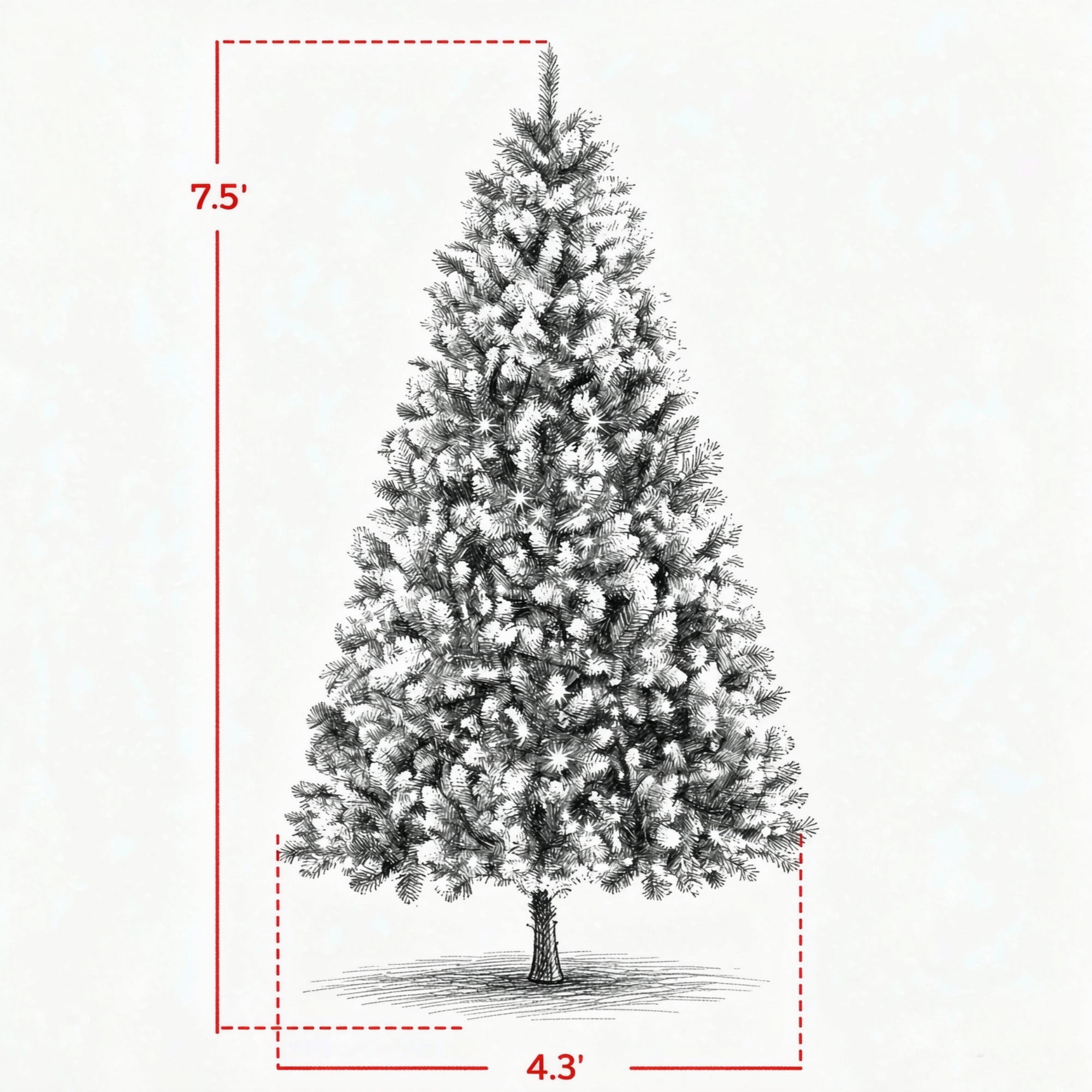 7.5 ft Pre-Lit Artificial Christmas Tree with 400 Dual-Color LED Lights, 1378 PVC Tips, Hinged Branches and Remote Control