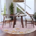 thumbnail image 3 of Pink Starfish Coastal Round Area Rug 6Ft Washable Circle Rugs for Bathroom Office, Summer Beach Shell Wooden Non-Slip Carpet Floor Mats Indoor Outdoor Carpet Runner Aesthetic Home Decor, 3 of 8