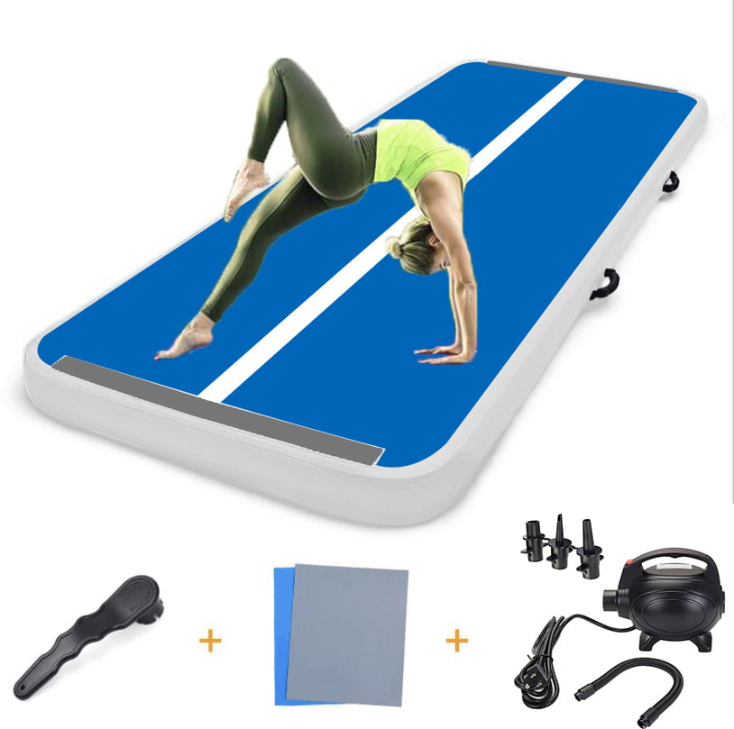 Sailnovo Inflatable Air Mat Tumble Track Training Tumbling Mat with Electric Pump 20ft 16ft 13ft 10ft 4in 8in Thickness for Home Use Gym Cheerleading Yoga Beach Gymnastics Air Mat 