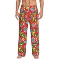 thumbnail image 2 of Lsque Vector Mexican Otomi Style Bright Print Men's Pajama Pants, Lounge Pant - Comfortable Home Wear,Elastic Waistband, Stylish Design-X-Large, 2 of 9