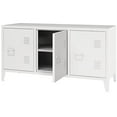 thumbnail image 2 of MIOCASA Meuble TV Table en Métal avec Rangement Acier 3 Portes Casier pour Salon (Blanc), 2 of 4