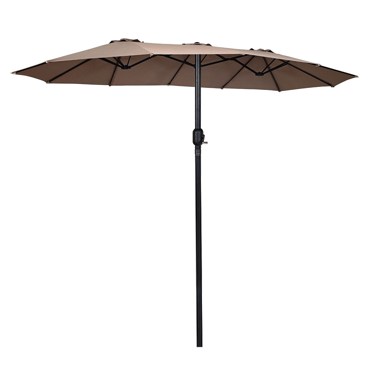 Topbuy 15'Patio Umbrella Double-Sided Outdoor Shade Offset Tan