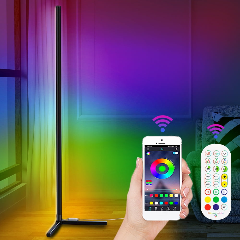 Kydely Corner Standing Floor Lamps, RGB Color Changing Smart LED Floor