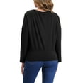 thumbnail image 3 of INSPIRE CHIC Long Sleeve Knit Tops for Women's Drop Shoulder Loose Pullover Top Shirt Blouse L Black, 3 of 5
