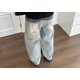 thumbnail image 5 of WILLBEST Pantalones Mujer Pantalones Vaqueros de Estilo Callejero Para Hombre, Holgados, Rectos, Con Pierna Ancha, Cinturón Ancho, Estampado de Insignias, Pantalones Largos Casuales Para Uso Diario, 5 of 5