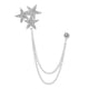 thumbnail image 5 of Broche de cadena Fernando cinco pentagramas de diamantes de imitación Estilo Vintage plata, 5 of 8
